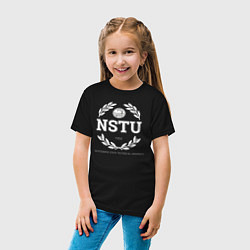 Футболка хлопковая детская NSTU, цвет: черный — фото 2