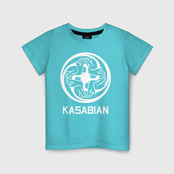 Футболка хлопковая детская Kasabian: Symbol цвета бирюзовый — фото 1