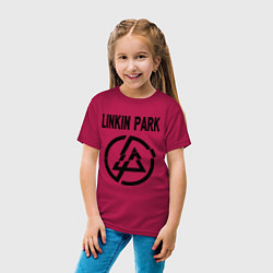 Футболка хлопковая детская Linkin Park, цвет: маджента — фото 2