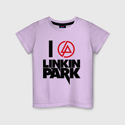 Футболка хлопковая детская I love Linkin Park, цвет: лаванда