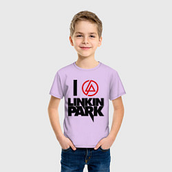 Футболка хлопковая детская I love Linkin Park, цвет: лаванда — фото 2