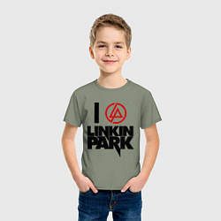 Футболка хлопковая детская I love Linkin Park, цвет: авокадо — фото 2