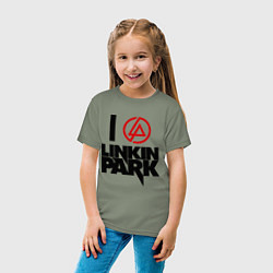 Футболка хлопковая детская I love Linkin Park, цвет: авокадо — фото 2