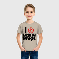 Футболка хлопковая детская I love Linkin Park, цвет: миндальный — фото 2
