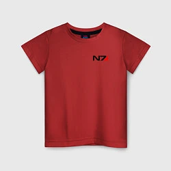 Футболка хлопковая детская Mass Effect N7, цвет: красный