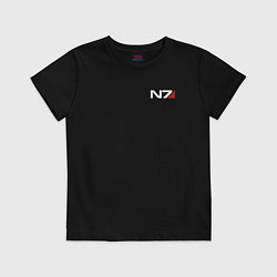 Футболка хлопковая детская Mass Effect N7, цвет: черный