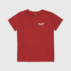 Футболка хлопковая детская Mass Effect N7, цвет: красный