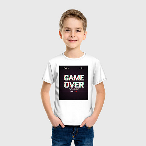 Детская футболка Game Over: Glitch Effect / Белый – фото 3