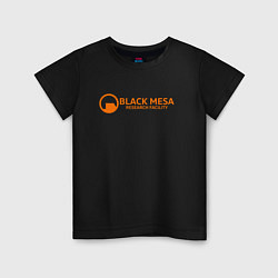 Футболка хлопковая детская Black Mesa: Research Facility, цвет: черный