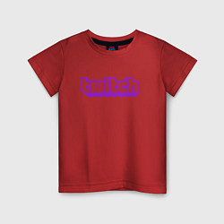 Футболка хлопковая детская Twitch Logo цвета красный — фото 1