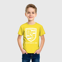 Футболка хлопковая детская PORSCHE, цвет: желтый — фото 2