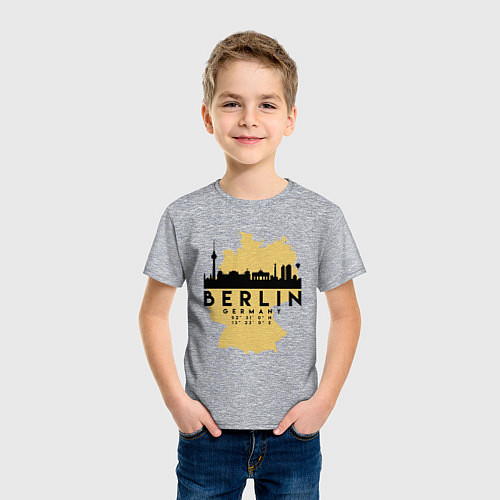 Детская футболка Берлин - Германия / Меланж – фото 3
