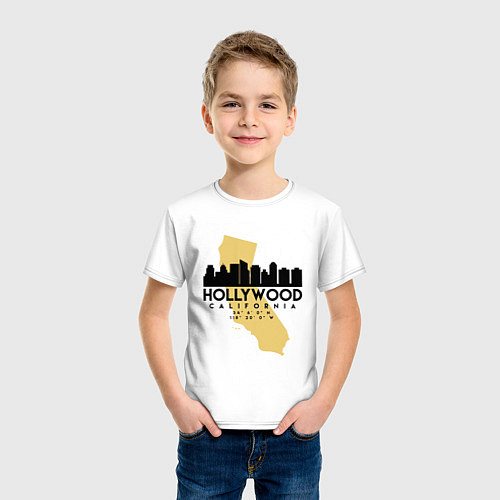 Детская футболка Голливуд - США / Белый – фото 3