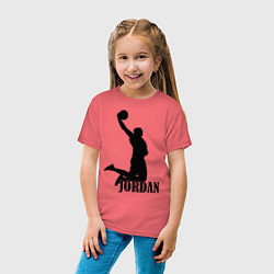 Футболка хлопковая детская Jordan Basketball, цвет: коралловый — фото 2