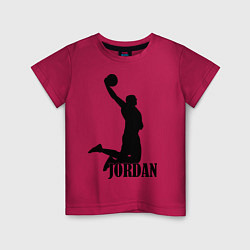 Футболка хлопковая детская Jordan Basketball, цвет: маджента