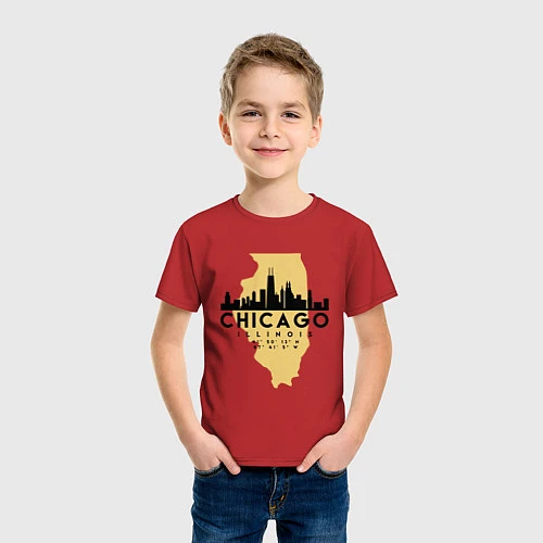 Детская футболка Чикаго - США / Красный – фото 3