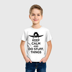 Футболка хлопковая детская Keep Calm & Do Stuff Things, цвет: белый — фото 2