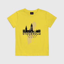 Футболка хлопковая детская Stockholm, цвет: желтый