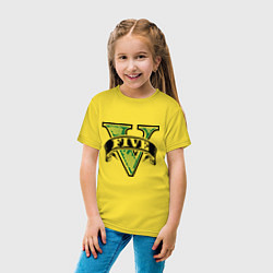Футболка хлопковая детская GTA V: Logo, цвет: желтый — фото 2