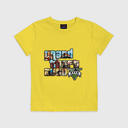 Футболка хлопковая детская GTA 5 Stories, цвет: желтый