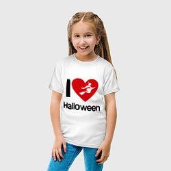 Футболка хлопковая детская I love halloween (Я люблю хэллоуин), цвет: белый — фото 2