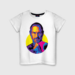 Футболка хлопковая детская Jobs Colors, цвет: белый