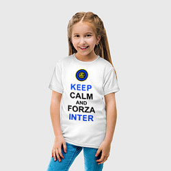 Футболка хлопковая детская Keep Calm & Forza Inter, цвет: белый — фото 2