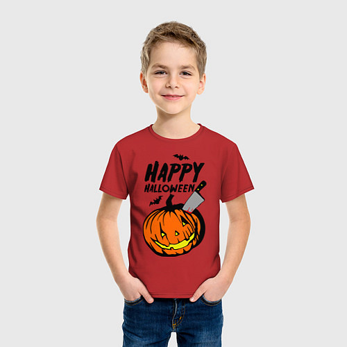 Детская футболка Happy halloween / Красный – фото 3