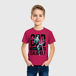 Футболка хлопковая детская God of Calamity, цвет: маджента — фото 2