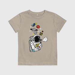 Футболка хлопковая детская Cosmos, цвет: миндальный