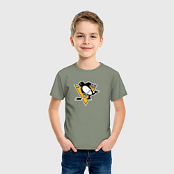 Футболка хлопковая детская Pittsburgh Penguins: Evgeni Malkin, цвет: авокадо — фото 2