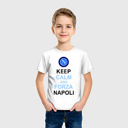 Футболка хлопковая детская Keep Calm & Forza Napoli, цвет: белый — фото 2