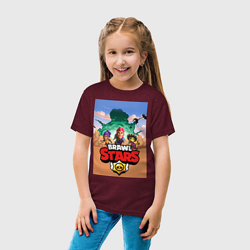 Детская футболка BRAWL STARS TEAM / Меланж-бордовый – фото 4