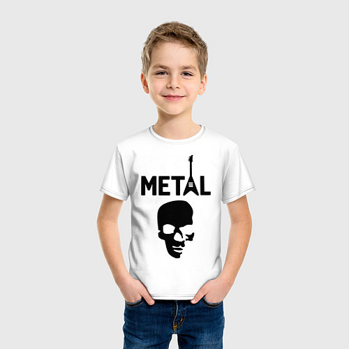 Детская футболка Metal Skull / Белый – фото 3