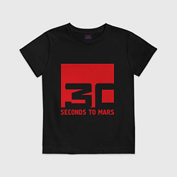 Футболка хлопковая детская 30 seconds to mars, цвет: черный