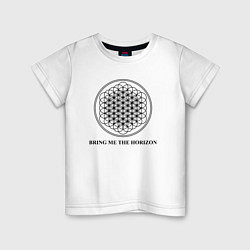 Футболка хлопковая детская BRING ME THE HORIZON, цвет: белый