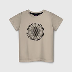 Футболка хлопковая детская BRING ME THE HORIZON, цвет: миндальный