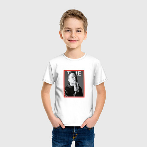 Детская футболка Илон Маск Журнал TIME / Белый – фото 3