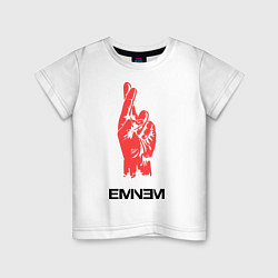 Футболка хлопковая детская Eminem Hand цвета белый — фото 1