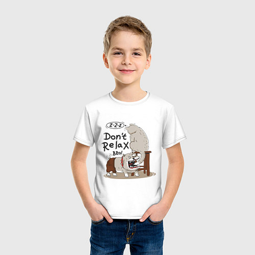 Детская футболка Dont Relax Bro / Белый – фото 3