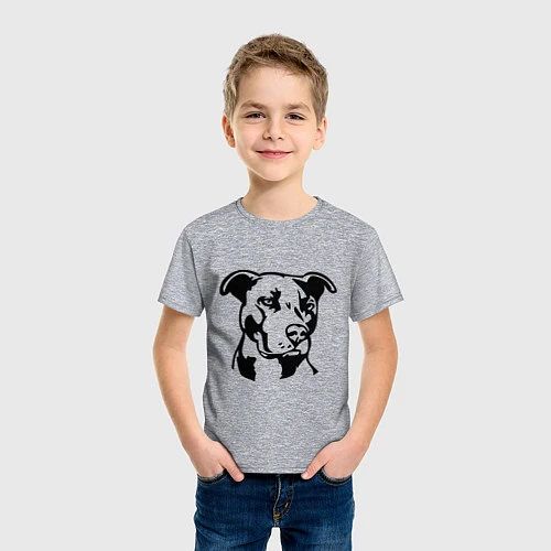 Детская футболка Морда питбуля / Меланж – фото 3