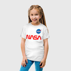 Футболка хлопковая детская Nasa mania, цвет: белый — фото 2