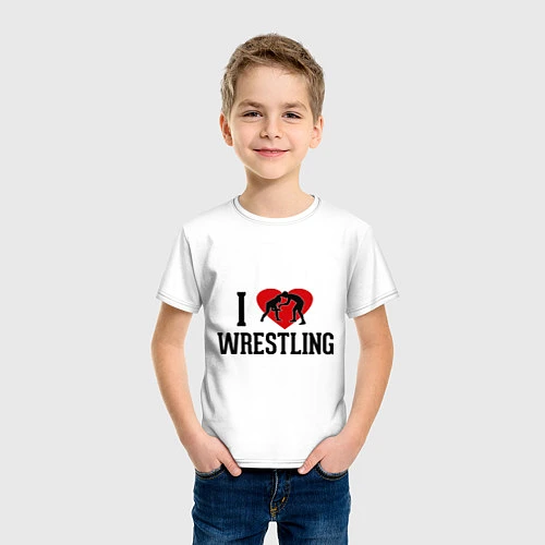 Детская футболка I love wrestling / Белый – фото 3