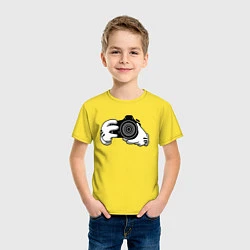 Футболка хлопковая детская Фотограф, цвет: желтый — фото 2