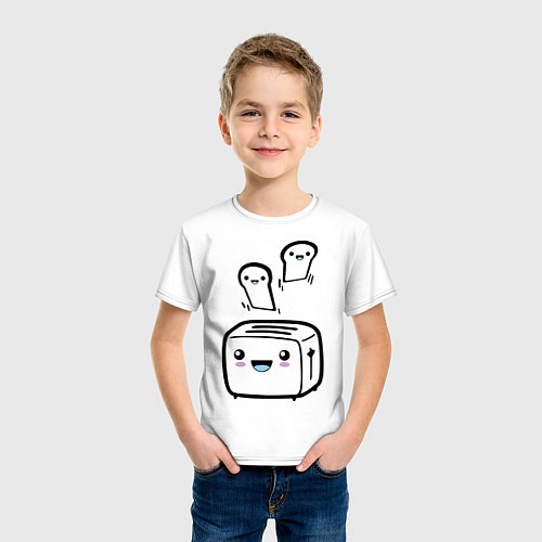 Детская футболка Позитивный тостер / Белый – фото 3