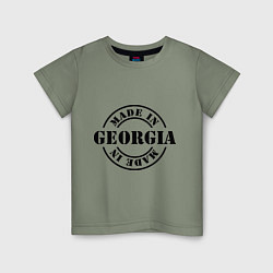 Футболка хлопковая детская Made in Georgia (сделано в Грузии), цвет: авокадо
