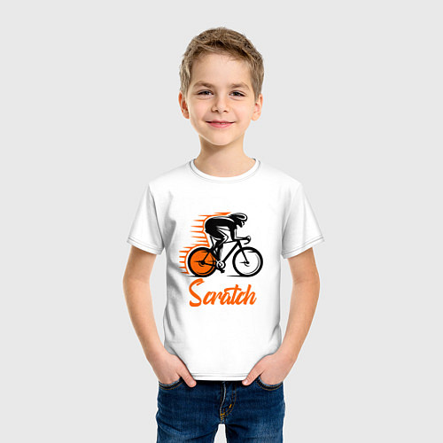 Детская футболка Cycling scratch race / Белый – фото 3