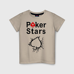 Футболка хлопковая детская Poker Stars, цвет: миндальный