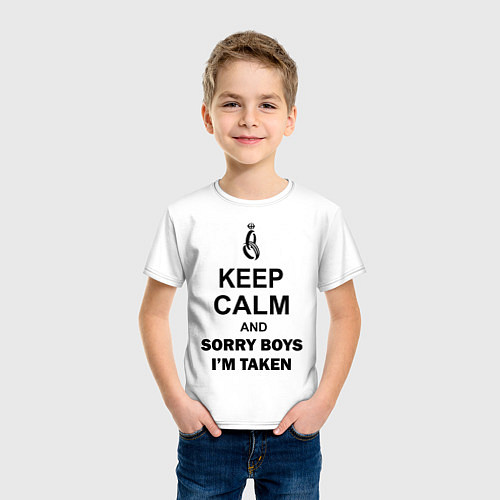 Детская футболка Keep Calm & Sorry Boys Im Taken / Белый – фото 3