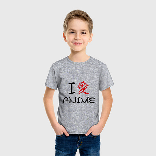 Детская футболка I love anime / Меланж – фото 3